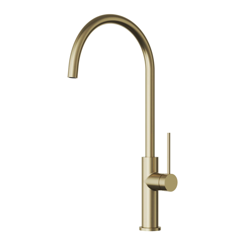 Bateria kuchenna Kran Brushed gold Wylewka Obrotowa Stojąca Prestige SLIM Premium Granitan – archiwalne 2