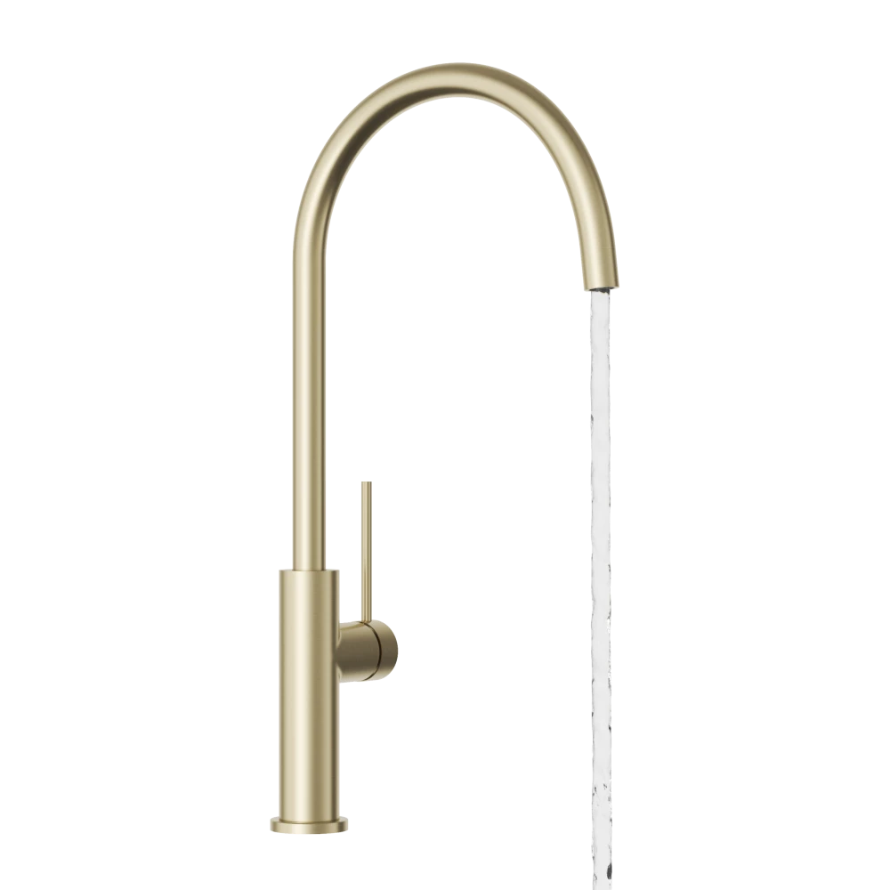 Bateria kuchenna Kran Brushed gold Wylewka Obrotowa Stojąca Prestige SLIM Premium Granitan – archiwalne 3