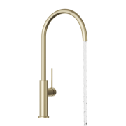 Bateria kuchenna Kran Brushed gold Wylewka Obrotowa Stojąca Prestige SLIM Premium Granitan – archiwalne 3