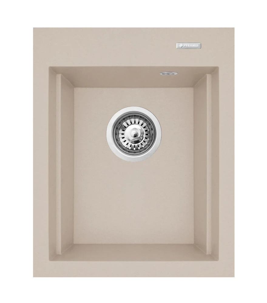 Pyramis zlew granitowy Siros MINI 48 x 39 Granitan – elementy zestawu i akcesoria