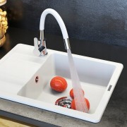 Bateria kuchenna z elastyczną wylewką biała GRADO PLUS obrotowy perlator Granitan – archiwalne 10