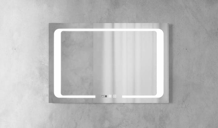Prostokątne podświetlane lustro energooszczędne LED 90x60 Minor Chrom Granitan – ujęcie z bliska / detal