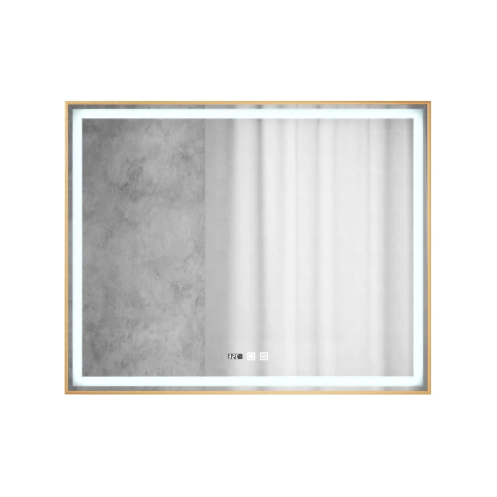 Prostokątne podświetlane lustro energooszczędne LED 100x80 Orion Rose Gold Granitan