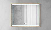 Prostokątne podświetlane lustro energooszczędne LED 100x80 Orion Rose Gold Granitan – ujęcie z bliska / detal