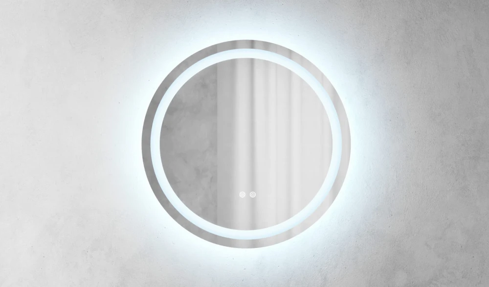 Okrągłe podświetlane lustro energooszczędne LED 70x70 HEZE Granitan – zdjęcie 6