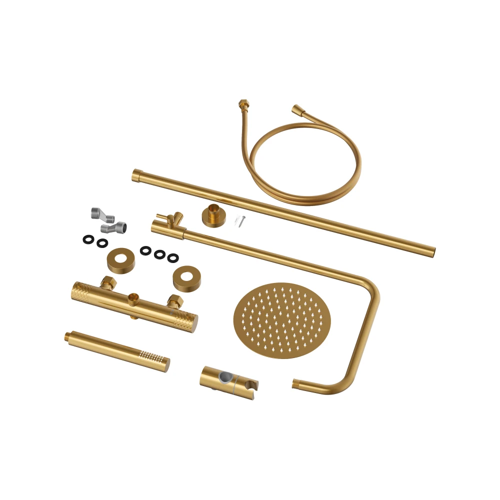 Zestaw natryskowy termostatyczny prysznicowy z deszczownicą GLAMI BRUSHED GOLD Granitan – archiwalne 10