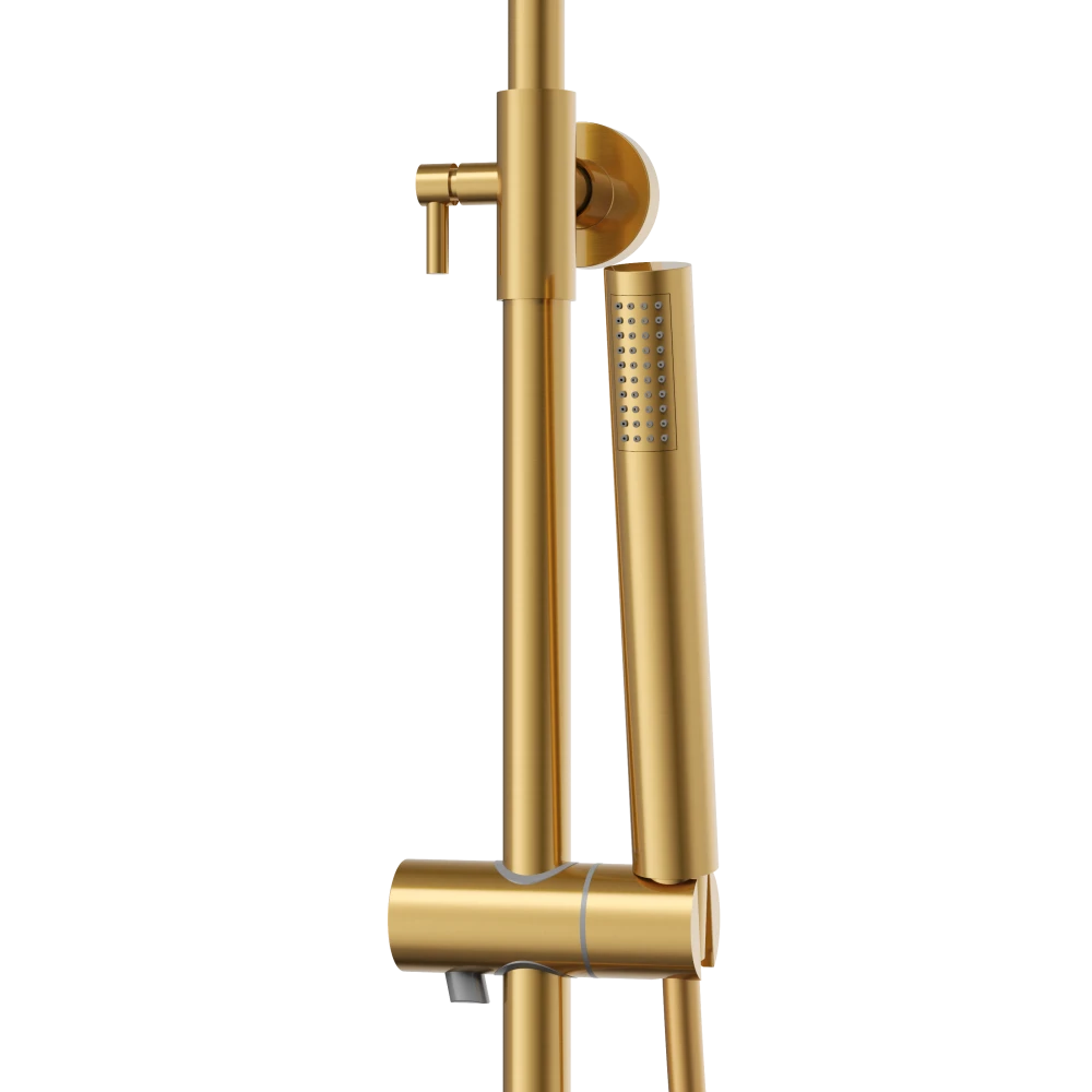 Zestaw natryskowy termostatyczny prysznicowy z deszczownicą GLAMI BRUSHED GOLD Granitan – archiwalne 29