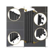 Grzejnik łazienkowy AXIS 80x30 czarny dekoracyjny panelowy, wysoka moc Granitan – archiwalne 17