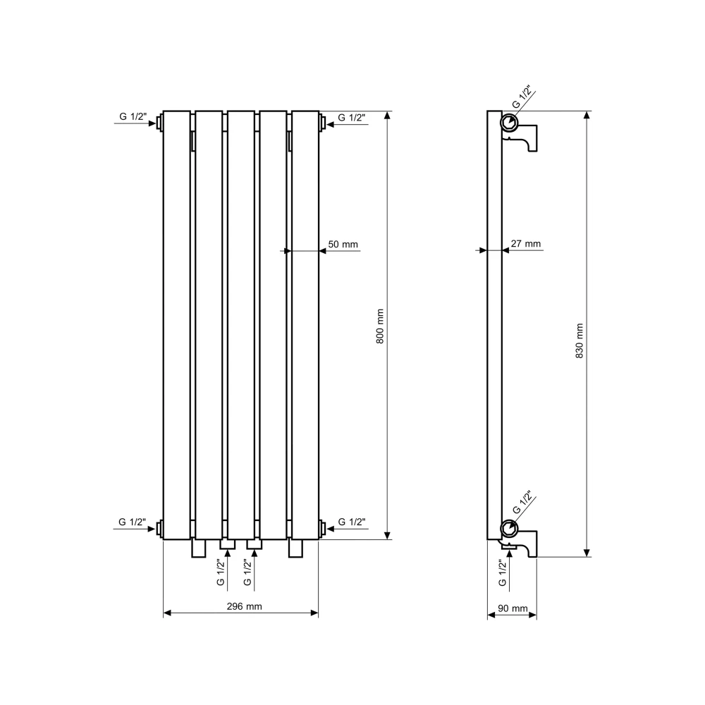 Grzejnik łazienkowy AXIS 80x30 biały dekoracyjny panelowy, wysoka moc Granitan – archiwalne 5