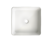 Umywalka nablatowa ceramiczna zlew VIORA biała ryflowana kwadratowa 40.5 cm Granitan – archiwalne 13