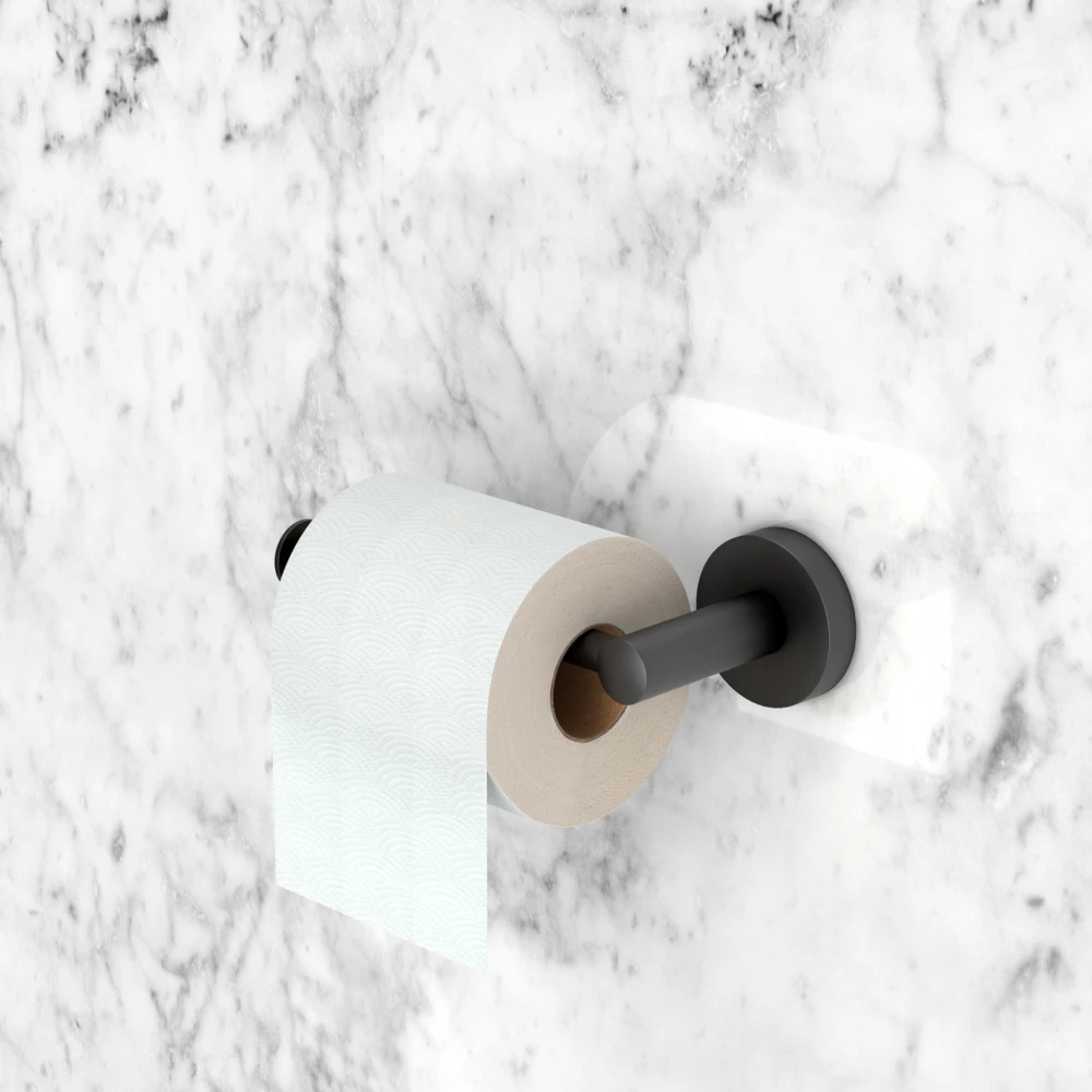Uchwyt na papier toaletowy wieszak okrągły łazienkowy gunmetal kivo Granitan – archiwalne 9