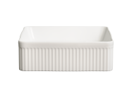 Umywalka nablatowa ceramiczna zlew VIORA biała ryflowana kwadratowa 40.5 cm Granitan – archiwalne 19