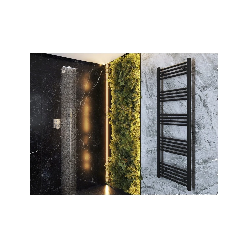 GRZEJNIK ŁAZIENKOWY CZARNY DRABINKOWY 50x150 cm KALORYFER MONTAŻ 180 BRENO Granitan – archiwalne 7