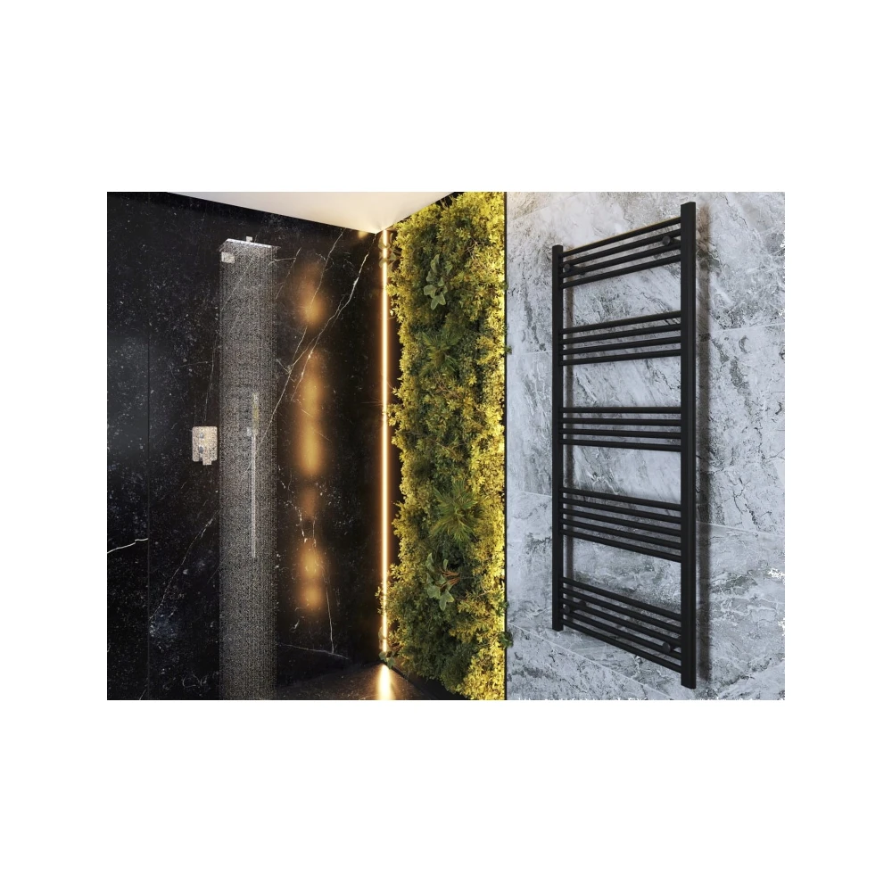 GRZEJNIK ŁAZIENKOWY CZARNY DRABINKOWY 60x150 cm KALORYFER MONTAŻ 180 BRENO Granitan – archiwalne 4