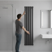 Grzejnik łazienkowy AXIS 140x30 czarny dekoracyjny panelowy, wysoka moc Granitan – archiwalne 16