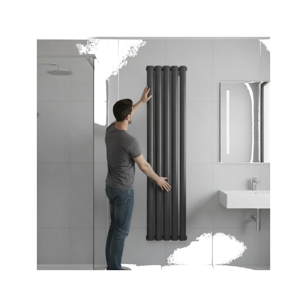 Grzejnik łazienkowy AXIS 140x30 czarny dekoracyjny panelowy, wysoka moc Granitan – archiwalne 20