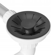 Syfon do zlewu stalowego LUX z prostokątnym przelewem gun grey Granitan – archiwalne 6