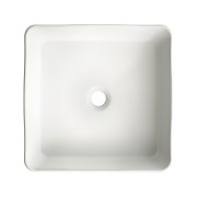 Umywalka nablatowa ceramiczna zlew VIORA biała ryflowana kwadratowa 40.5 cm Granitan – archiwalne 28