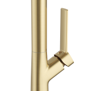 Bateria kuchenna do zlewu wysoka Ellis brushed gold Granitan – aranżacja / widok z boku