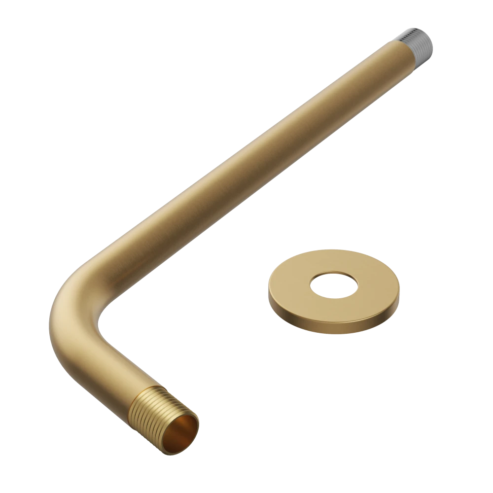 Ramię okrągłe deszczownicy rurka do prysznica ścienne brush gold uchwyt Granitan – aranżacja / widok z boku