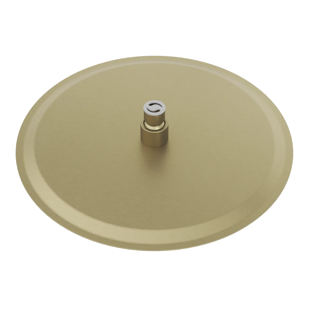 Deszczownica natryskowa prysznicowa okrągła brush gold SLIM do kabin 30 cm Granitan – aranżacja / widok z boku