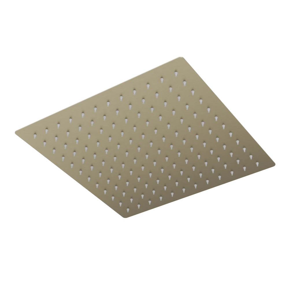 Deszczownica natryskowa prysznicowa kwadratowa brush gold SLIM do kabin 30 cm Granitan – aranżacja / widok z boku