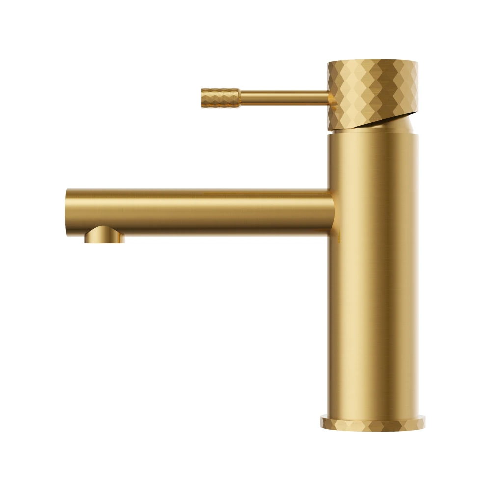 BATERIA UMYWALKOWA BRUSHED GOLD NISKA ŁAZIENKOWA NOWOCZESNY KRAN GLAMI Granitan