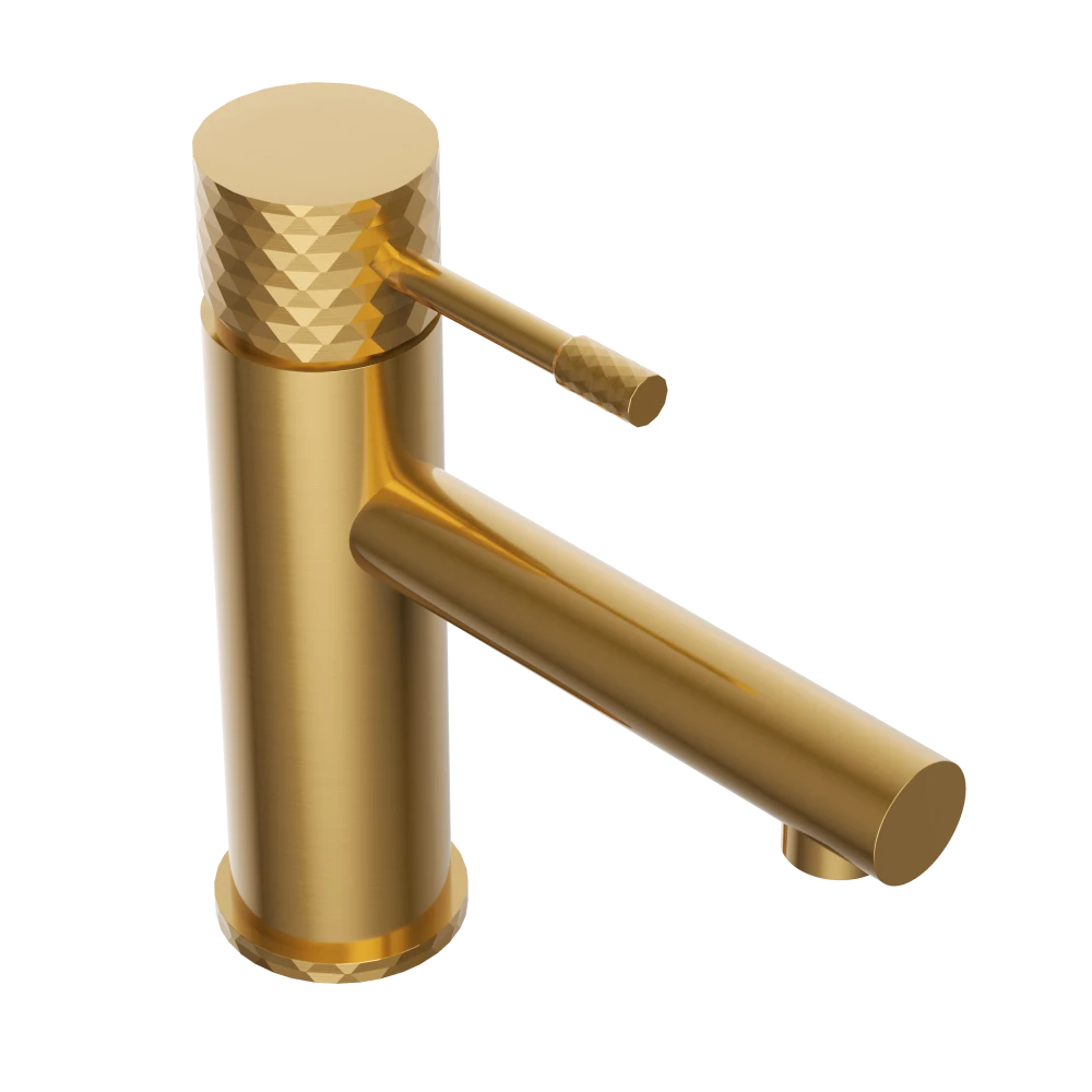 BATERIA UMYWALKOWA BRUSHED GOLD NISKA ŁAZIENKOWA NOWOCZESNY KRAN GLAMI Granitan – elementy zestawu i akcesoria