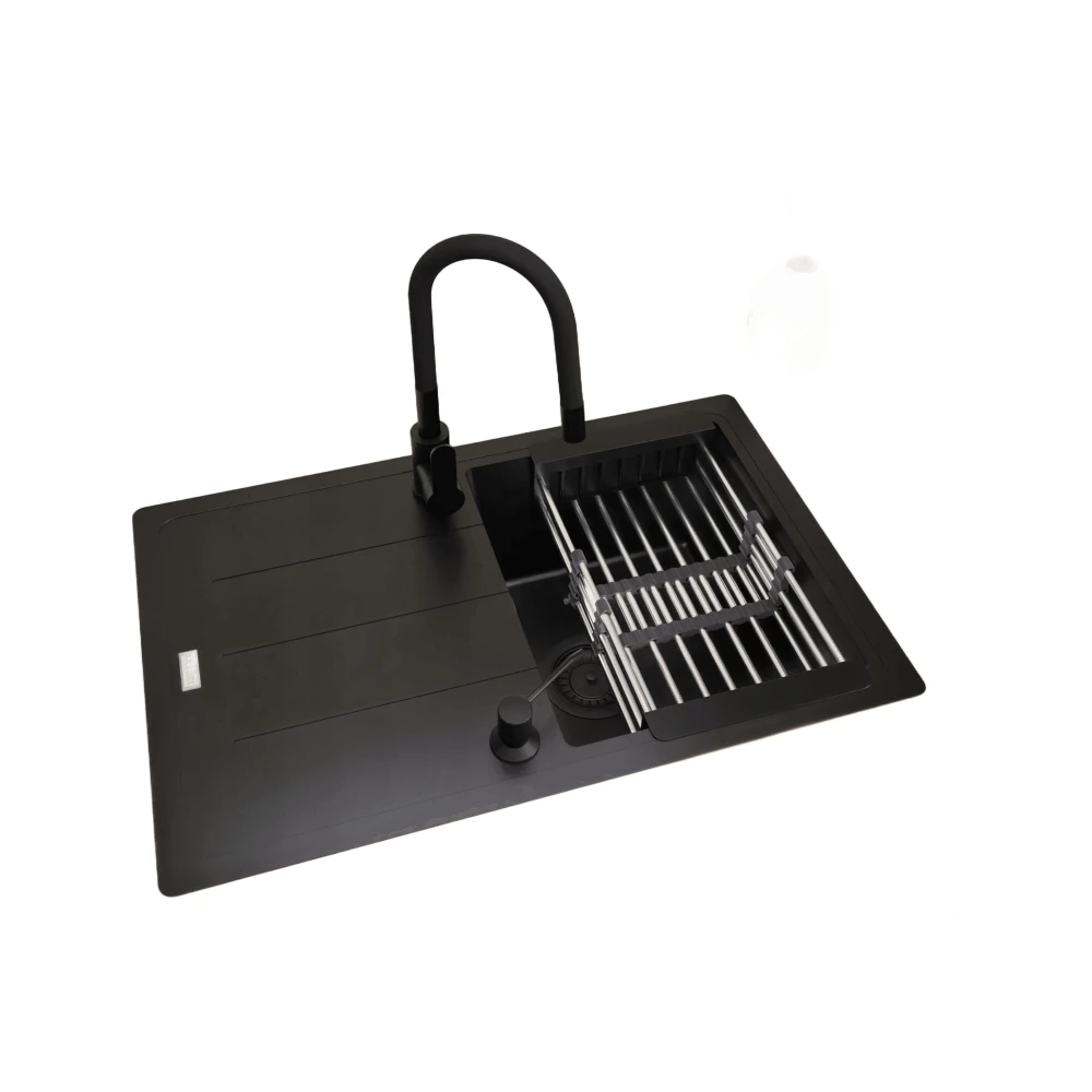 ZLEW Franke Basis BFG 611-78 CZARNY ZESTAW BATERIA DOZOWNIK OCIEKARKA Granitan