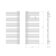 Rysunek techniczny i wymiary: GRZEJNIK ŁAZIENKOWY BIAŁY 120x50 cm MILO Granitan