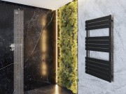 GRZEJNIK ŁAZIENKOWY CZARNY 120x60 cm OSLO Granitan – aranżacja / widok z boku