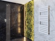 GRZEJNIK ŁAZIENKOWY BIAŁY 120x50 cm OSLO Granitan – aranżacja / widok z boku