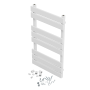 GRZEJNIK ŁAZIENKOWY BIAŁY 80x45 cm OSLO Granitan – elementy zestawu i akcesoria