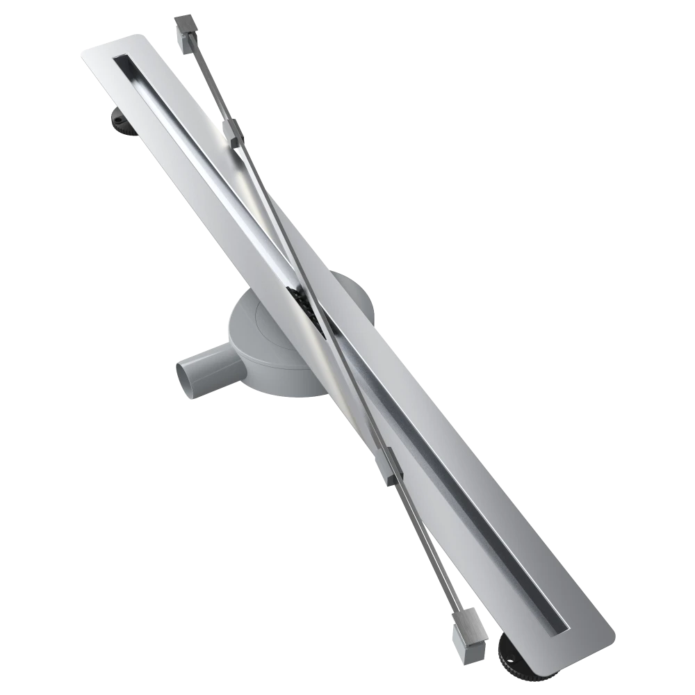 ODPŁYW LINIOWY POD PŁYTKĘ 90 cm STAL SYFON PRYSZNIC BRODZIK LUNO INOX Granitan – elementy zestawu i akcesoria