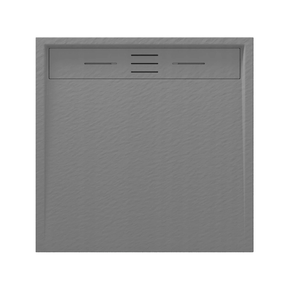 BRODZIK PRYSZNICOWY KWADRATOWY 90 x 90 CM SZARY VIVA Granitan – elementy zestawu i akcesoria