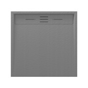 BRODZIK PRYSZNICOWY KWADRATOWY 90 x 90 CM SZARY VIVA Granitan – elementy zestawu i akcesoria