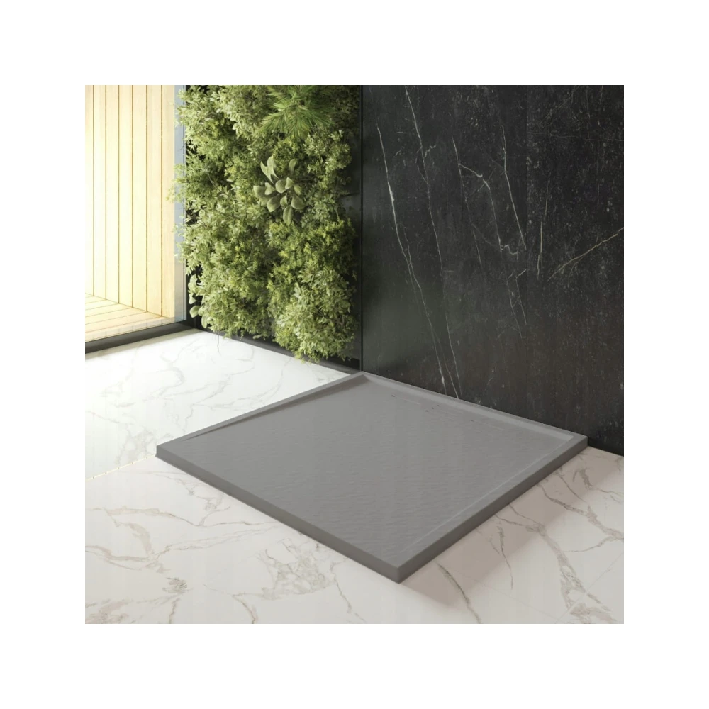 BRODZIK PRYSZNICOWY KWADRATOWY 90 x 90 CM SZARY VIVA Granitan – zdjęcie 5