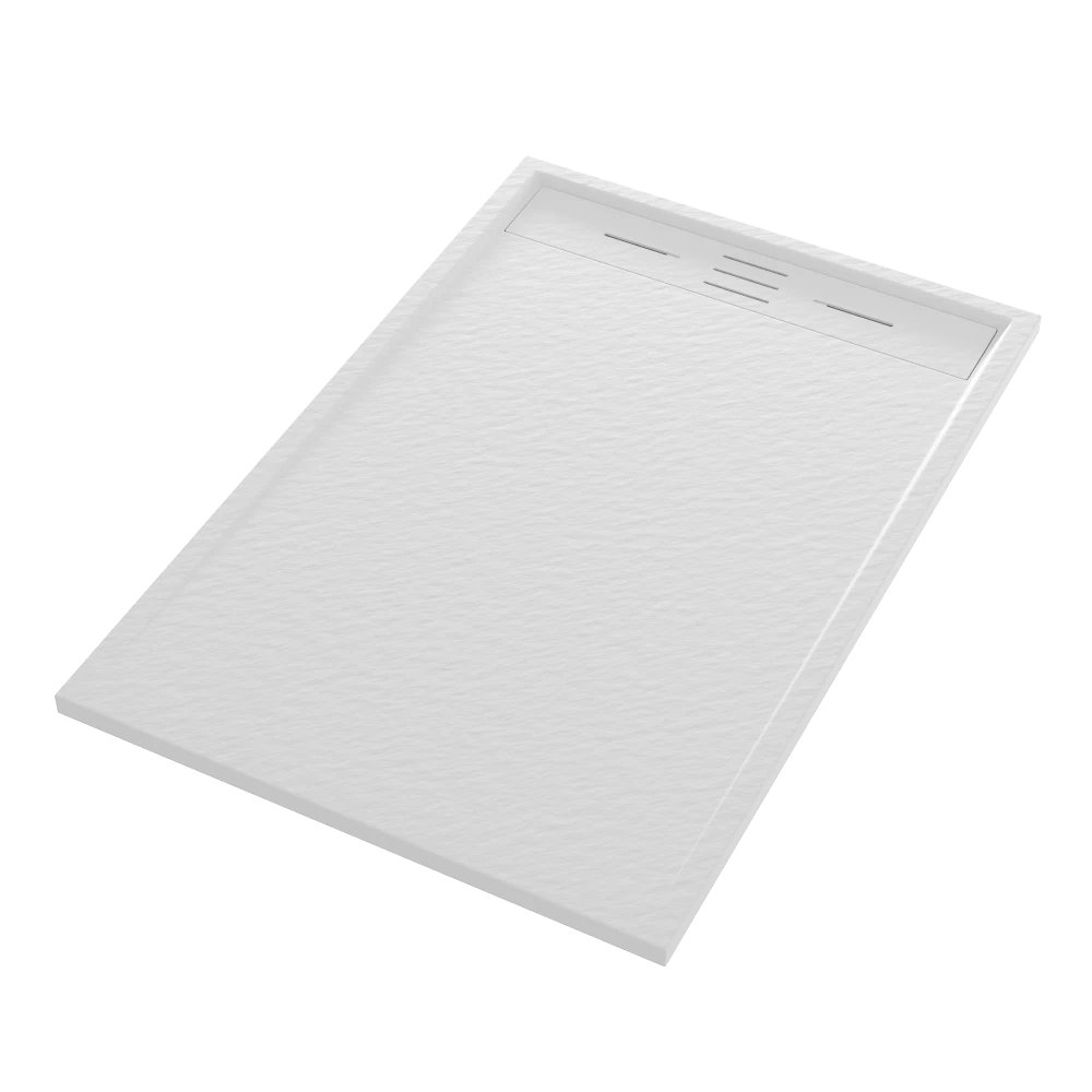 BRODZIK PRYSZNICOWY PROSTOKĄTNY 120 x 80 CM BIAŁY VIVA Granitan – ujęcie z bliska / detal
