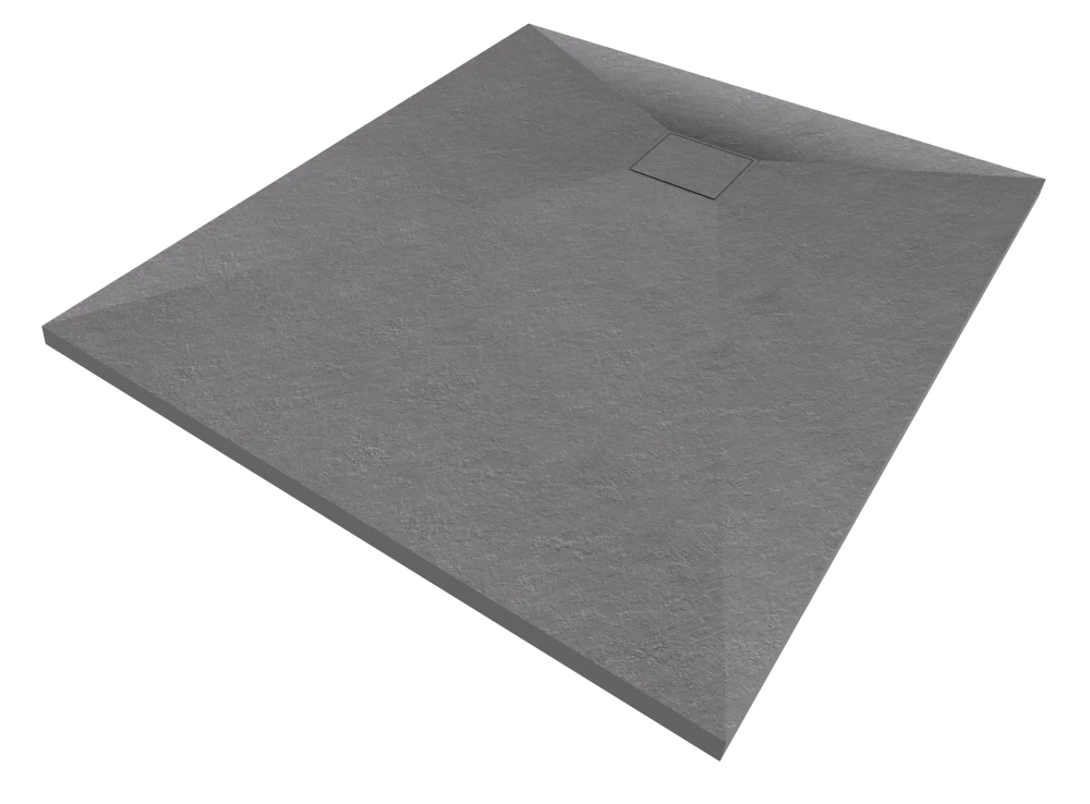 BRODZIK PRYSZNICOWY KWADRATOWY 120 x 80 CM SZARY SMC KOMPOZYT TEJA Granitan – ujęcie z bliska / detal