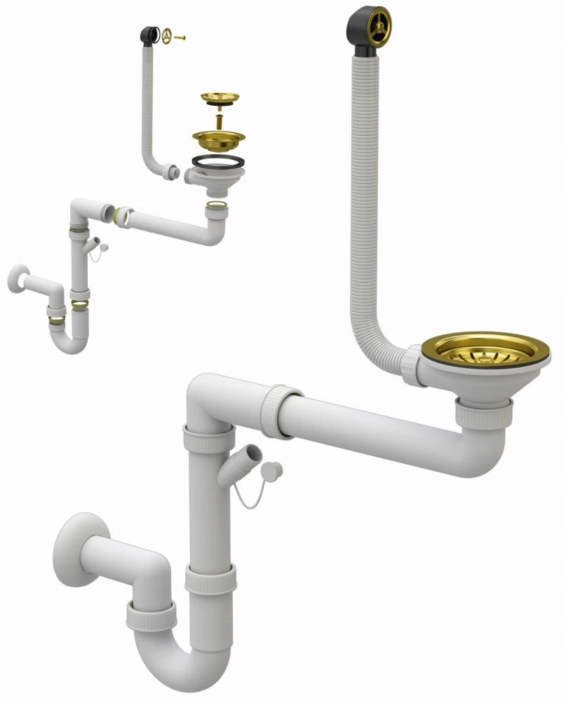 ZLEWOZMYWAK GRANITOWY OKRĄGŁY JEDNOKOMOROWY ARNO GOLDEN BATERIA SYFON Granitan – zdjęcie 5