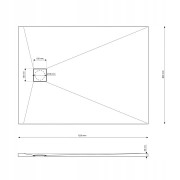 BRODZIK PRYSZNICOWY KWADRATOWY 120 x 80 CM SZARY SMC KOMPOZYT TEJA Granitan – aranżacja / widok z boku