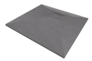 BRODZIK PRYSZNICOWY KWADRATOWY 90 x 90 CM SZARY SMC KOMPOZYT TEJA Granitan – ujęcie z bliska / detal