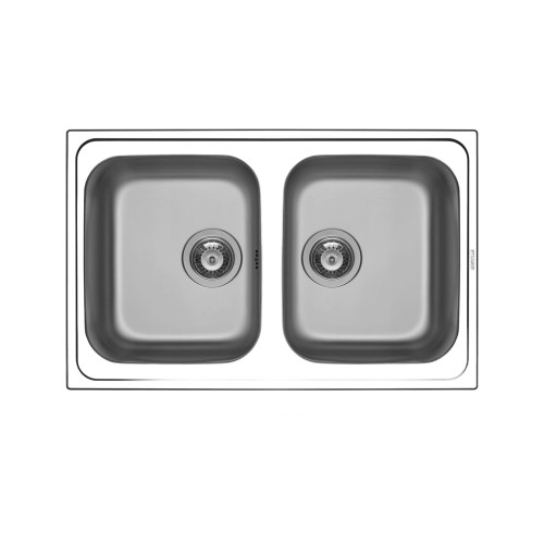 Zlewozmywak stalowy dwukomorowy Pyramis ATHENA EXTRA (79x50) 2B stal inox Granitan
