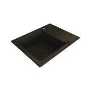 Zlewozmywak granitowy z ociekaczem Pyramis Mido 62x50 VOLCANO czarny mat Granitan