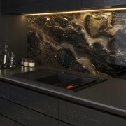 Zlew granitowy PYRAMIS CAMEA 79x50 Volcano czarny mat prawy + gratis Granitan – elementy zestawu i akcesoria