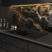 Zlew granitowy PYRAMIS CAMEA 79x50 Volcano czarny mat lewy + gratis Granitan – zdjęcie 6