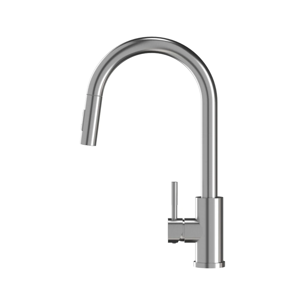Bateria kuchenna wyciągana wylewka inox kran stalowy LOSETO Granitan