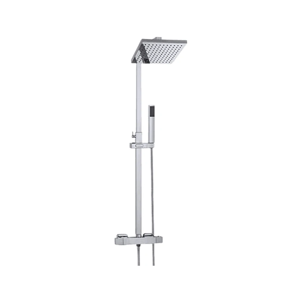 Bateria prysznicowa termostatyczna deszczownica cube slim chrom Granitan