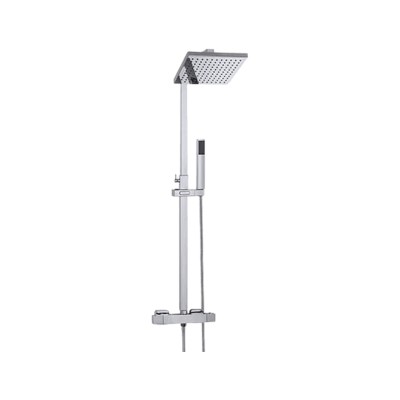 Bateria prysznicowa termostatyczna deszczownica cube slim chrom