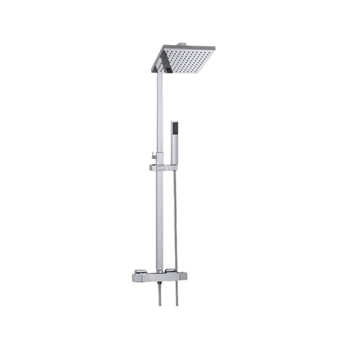 Bateria prysznicowa termostatyczna deszczownica cube slim chrom Granitan